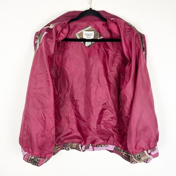 Vintage 80s 90s Womens Cervelle 100% Silk Windbreaker Track Jacket Size Large - Picture 4 of 10